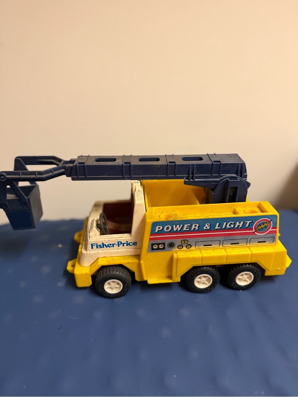 Fisher-Price Yellow and Navy Power & Light Crane Truck Toy